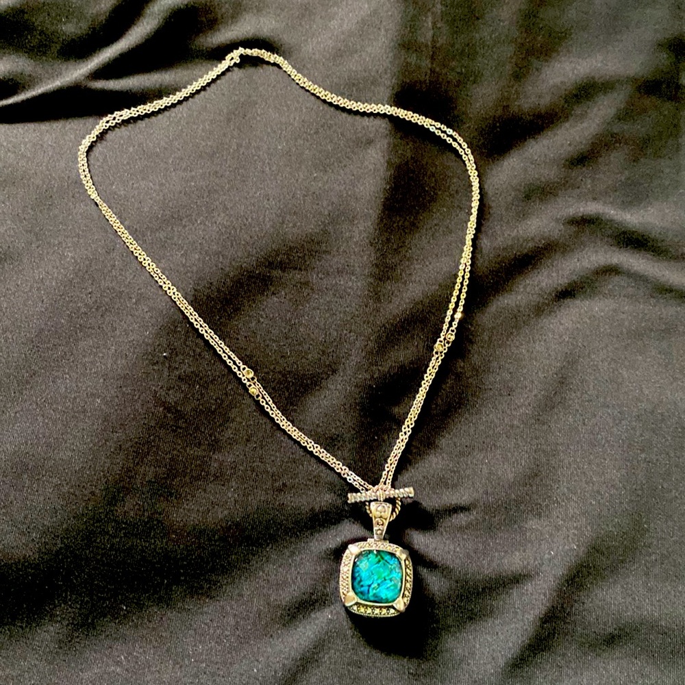 925 sterling necklace with blue stone